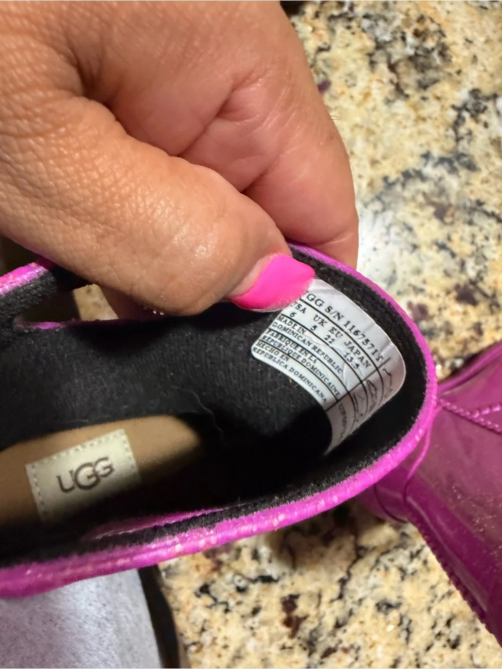 UGG Kids Glitter Fuchsia Rain Boots